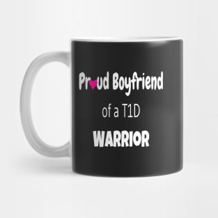 Proud Boyfriend White Text Pink Heart Mug